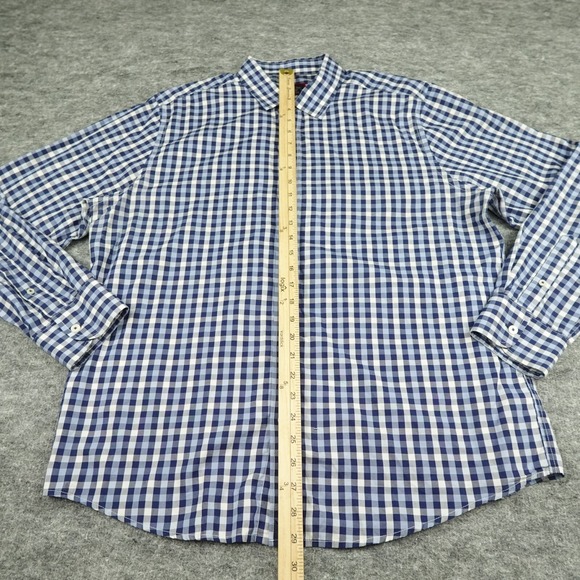 UNTUCKit Shirt Mens Extra Large Blue Plaid Slim Fit Button Up Long Sleeve Casual - Picture 8 of 10